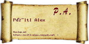 Pöltl Alex névjegykártya