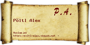 Pöltl Alex névjegykártya